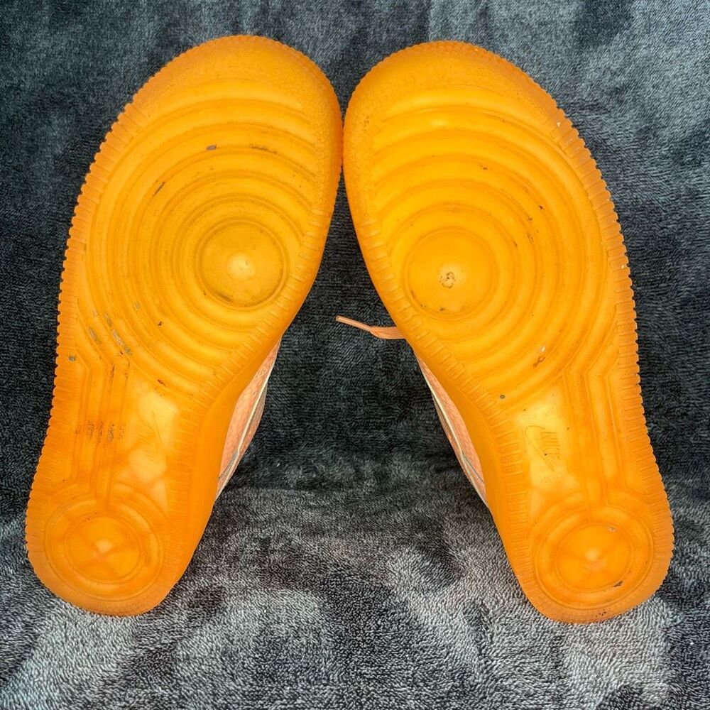 Nike Air Force 1 Low Women’s 8.5 – Orange/Peach Glow Textured Leather - Picture 7 of 8